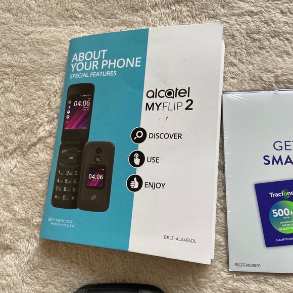 New TracFone Alcatel My Flip 2 - Black  Flip Phone - Picture 4 of 7